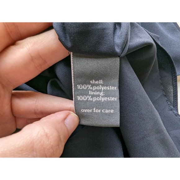 The LImited Collection long sleeve pleated collar navy blue‎ open back dress M - Picture 10 of 10